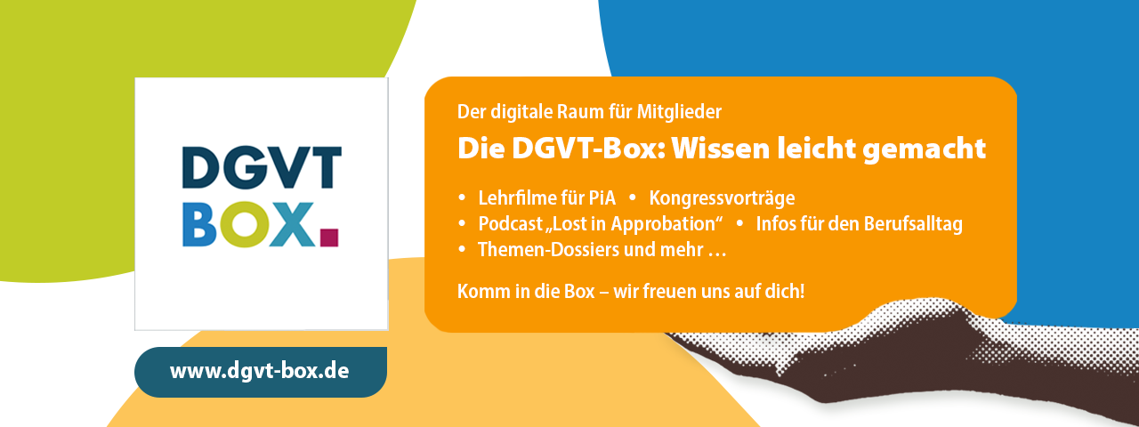 DGVT-Box-Logo auf farbigem Untergrund mit Einladung in die DGVT-Box unter www.dgvt-box.de 